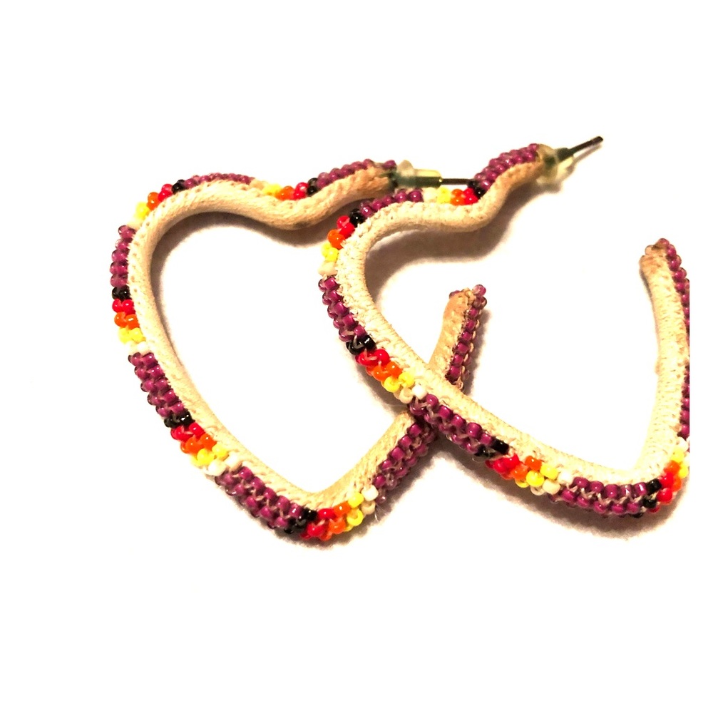 Native American Heart beaded earrings
